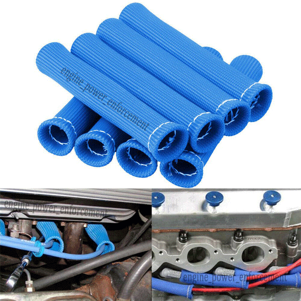 Braided Spark Plug Boots Heat Protector Sleeves for SBC BBC 265 305 383 400 351W